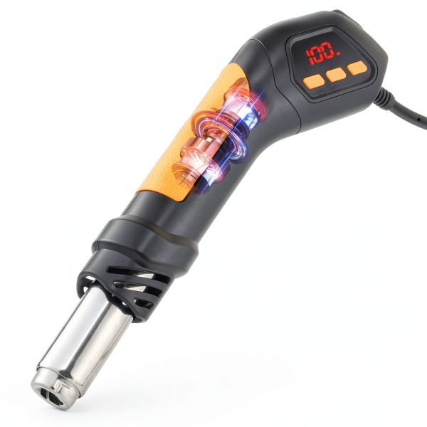 Heat Gun Gyfent 700W Soldering with LED Display, 5 Nozzles, 5ft Cord-3