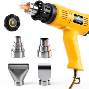 29-434 Heavy Duty Fast Heating Hot Air Gun Kit with Variable Temperature Control and Overload Protection with 4 Nozzles for Crafts, 1800W 140℉~1112℉（60℃- 600℃）-0