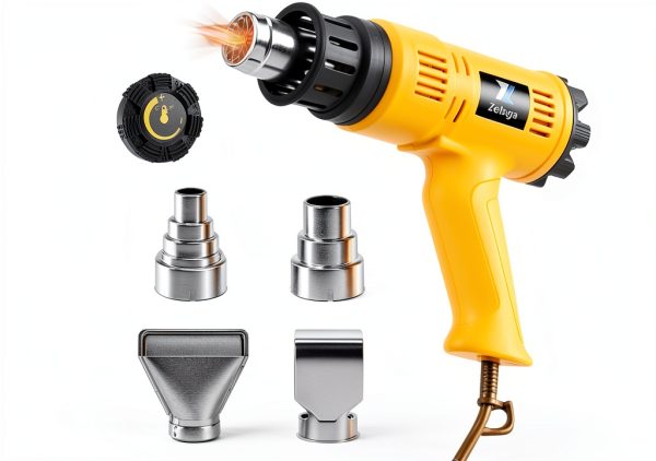 29-434 Heavy Duty Fast Heating Hot Air Gun Kit with Variable Temperature Control and Overload Protection with 4 Nozzles for Crafts, 1800W 140℉~1112℉（60℃- 600℃）-0
