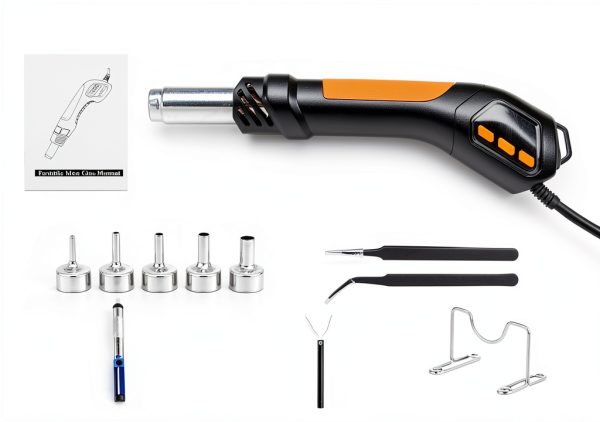 Heat Gun Gyfent 700W Soldering with LED Display, 5 Nozzles, 5ft Cord-1