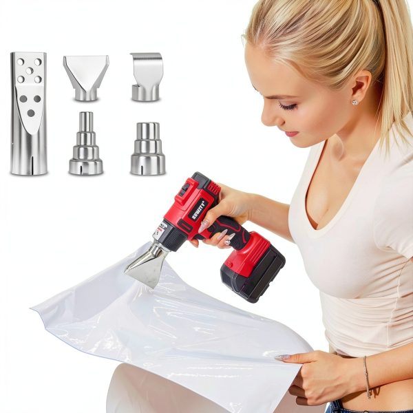 Cordless Heat Gun for Milwaukee M18 Battery,Lithium Hot Air Gun, 2-Temp Setting Max 1022°F(550°C),Heat Gun for Shrink Wrapping, Tube Bending,Resin & Decorating (Tool Only, NO Battery)-4