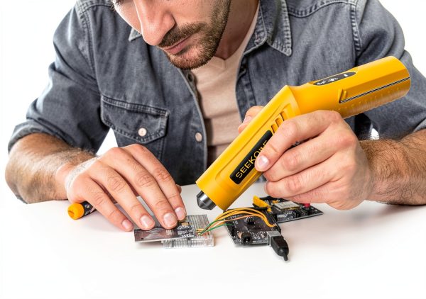 SEEKONE Mini Cordless Heat Gun with 4-Temp Settings (Up to 752°F) and Memory Function, USB Rechargeable Hot Air Gun, Fast Heating with Reflector Nozzle for Crafting, Resin Heating and Shrink Wrapping-4