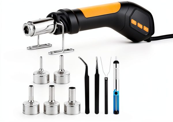 Heat Gun Gyfent 700W Soldering with LED Display, 5 Nozzles, 5ft Cord-0