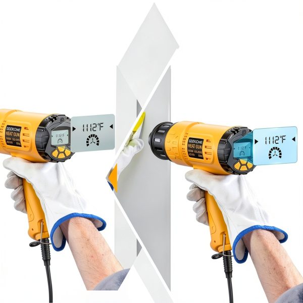 Heat Gun SEEKONE 1800W LCD with Variable Temp & 4 Nozzles Yellow-5