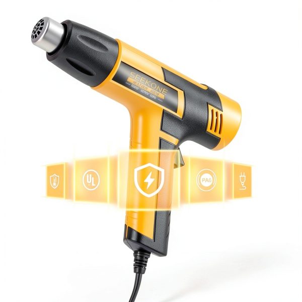 SEEKONE Mini Heat Gun 600W Dual Temp 572F to 932F Yellow Model HG618-2