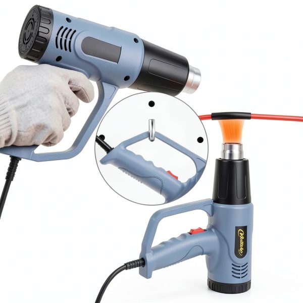 Heat Gun Weitieke Dual Temperature 900 to 1300W with 4 Nozzles Gray-6