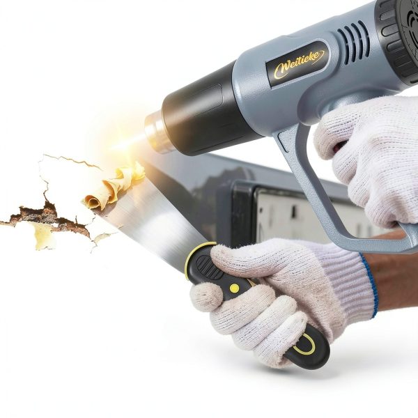 Heat Gun Weitieke Dual Temperature 900 to 1300W with 4 Nozzles Gray-5