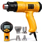 Heat Gun SEEKONE 1800W LCD with Variable Temp & 4 Nozzles Yellow-0