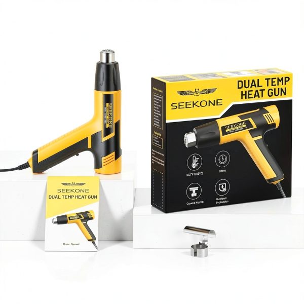 SEEKONE Mini Heat Gun 600W Dual Temp 572F to 932F Yellow Model HG618-6