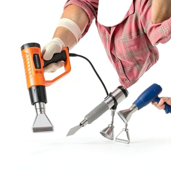 SEEKONE Heat Gun 1800W Heavy Duty Fast Heat Hot Air Gun Kit with 752℉&1112℉（400℃-600℃） Dual-Temperature Settings and 4 Nozzles with Overheat Protection for Crafts, Shrinking PVC, Stripping Paint-4