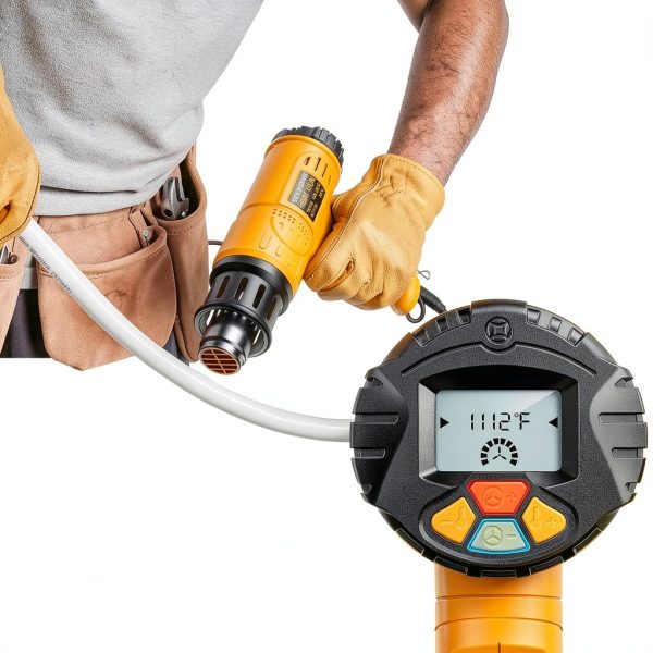 Heat Gun SEEKONE 1800W LCD with Variable Temp & 4 Nozzles Yellow-2