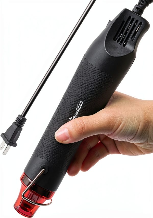 6.56FT Long Heat Gun, Uptdae Version Homidic Mini Handheld Hot Air Gun, Electric 300W Portable Heat Gun for DIY Craft Embossing, Shrink Wrapping PVC, Drying Paint, Clay, Rubber Stamp-0