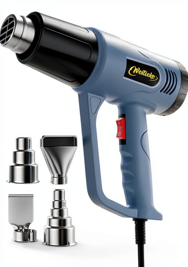 Heat Gun Weitieke Dual Temperature 900 to 1300W with 4 Nozzles Gray-0