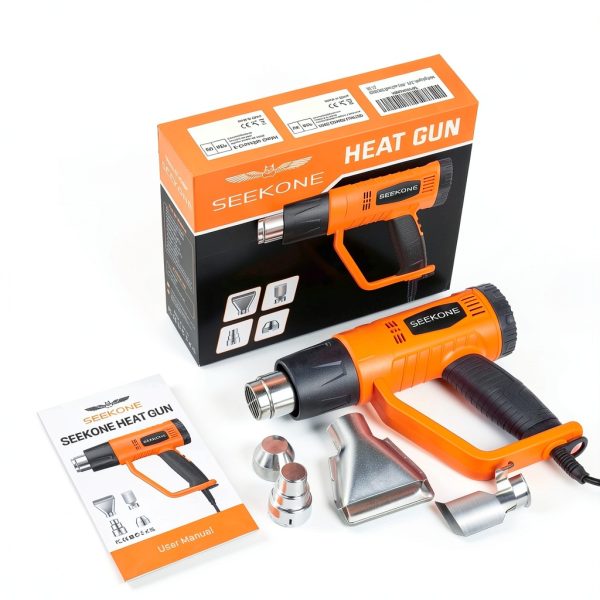 SEEKONE Heat Gun 1800W Heavy Duty Fast Heat Hot Air Gun Kit with 752℉&1112℉（400℃-600℃） Dual-Temperature Settings and 4 Nozzles with Overheat Protection for Crafts, Shrinking PVC, Stripping Paint-7