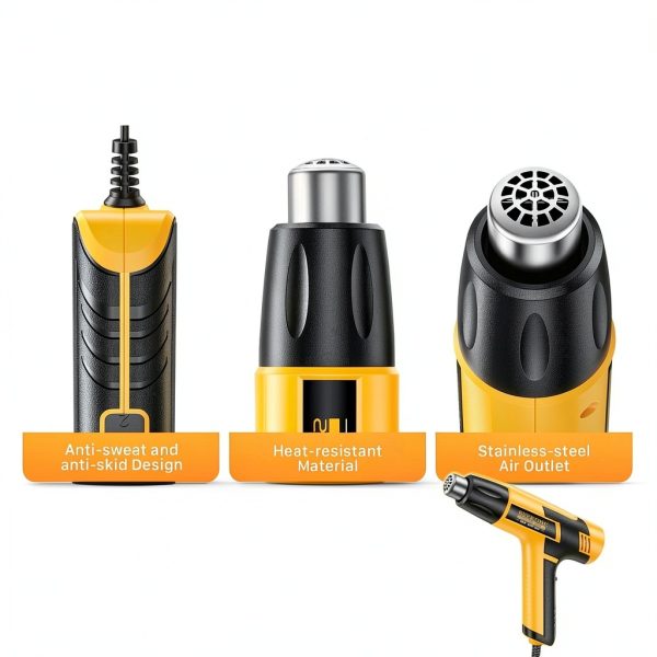 SEEKONE Mini Heat Gun 600W Dual Temp 572F to 932F Yellow Model HG618-3