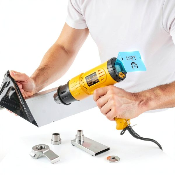 Heat Gun SEEKONE 1800W LCD with Variable Temp & 4 Nozzles Yellow-3
