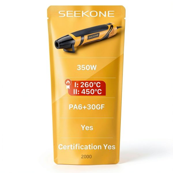 SEEKONE Mini Heat Gun, 350W 2-Temp Settings 500℉ & 842℉（260℃& 450℃） Fast Heat Hot Air Gun Tool with Reflector Nozzle and 4.9Ft Long Cable Overload Protection for Crafting, Vinyl Wrap and Shrink Tubing-6